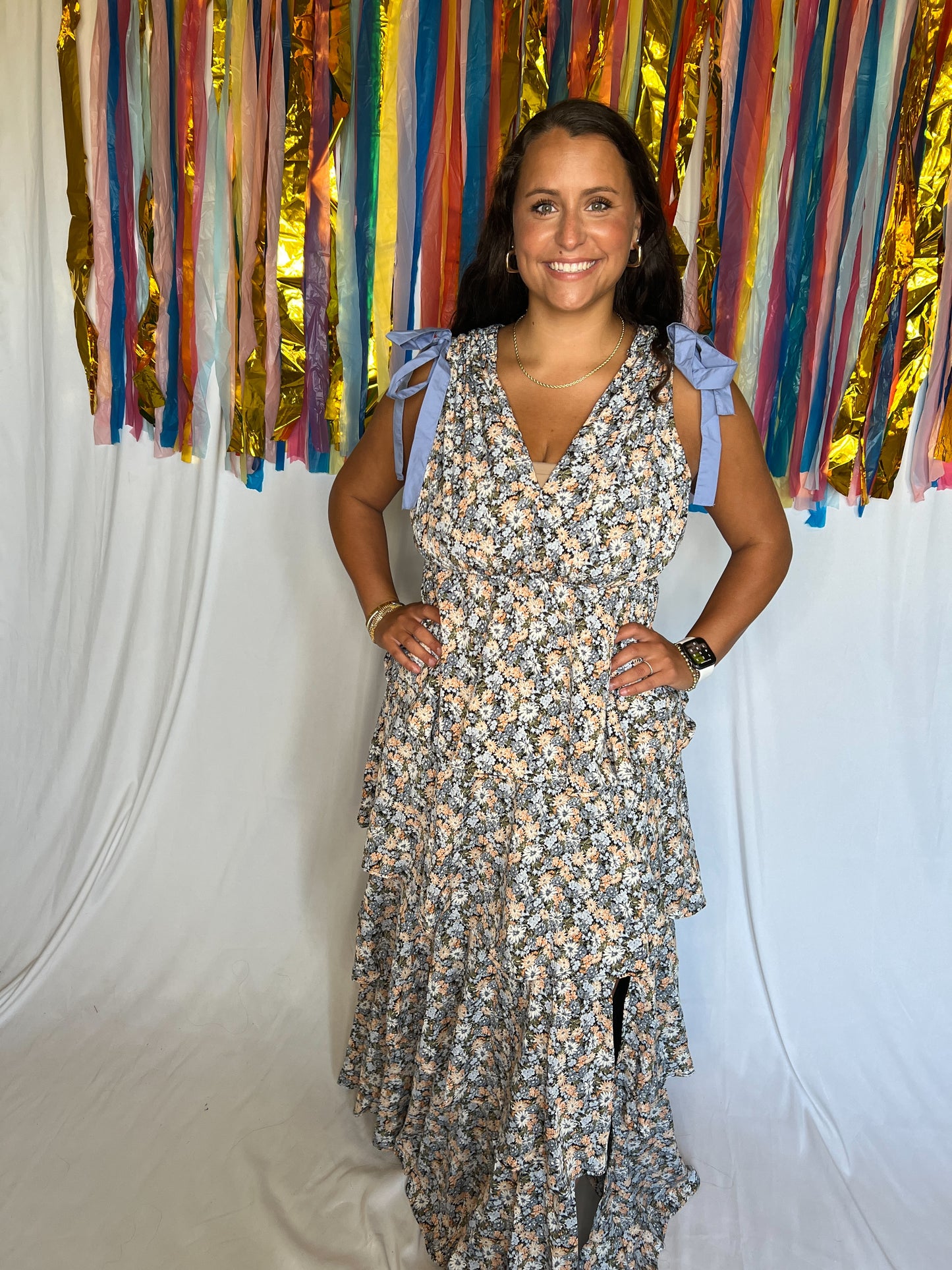 Floral Flutter Maxi Dress
