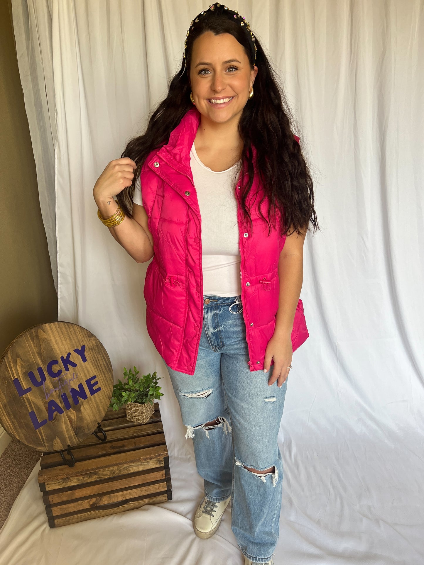 Hot Pink Puffer Vest