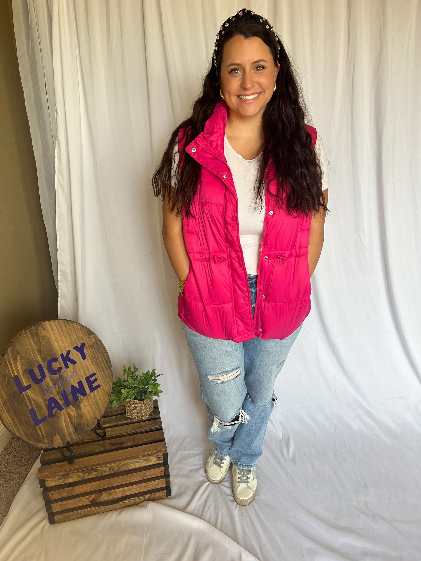 Hot Pink Puffer Vest