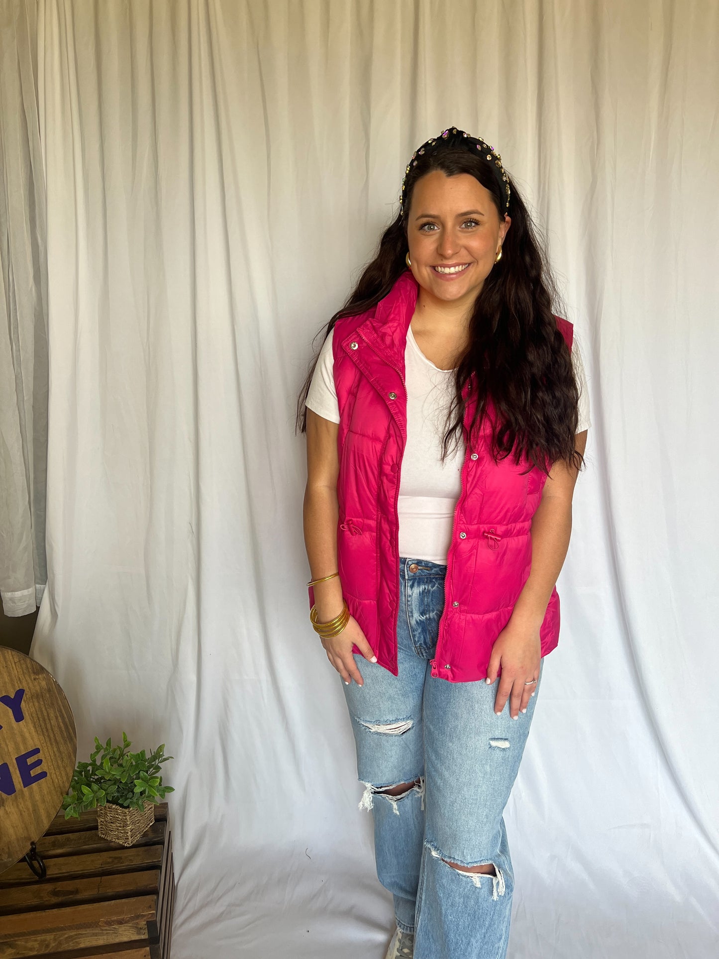 Hot Pink Puffer Vest