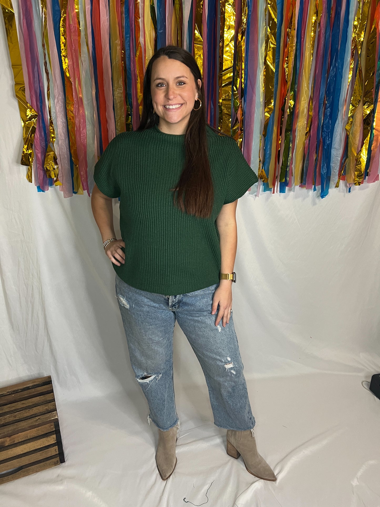 Hunter Green Power Sweater