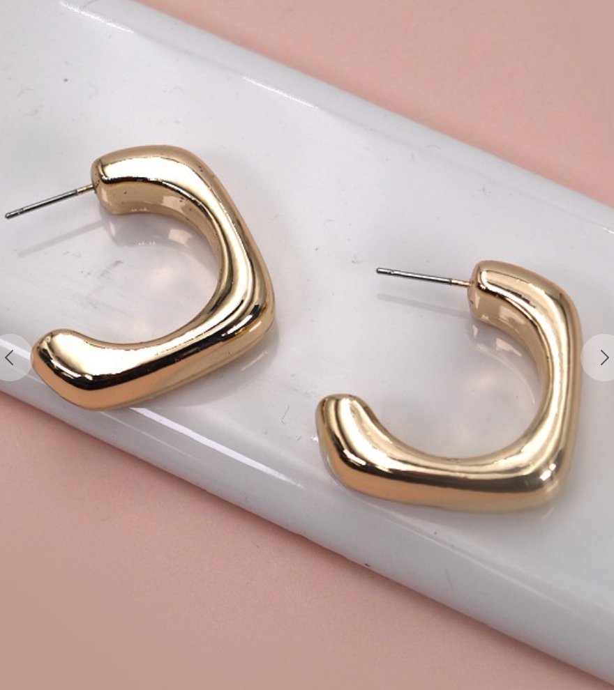 Balloon Square Hoop Earrings