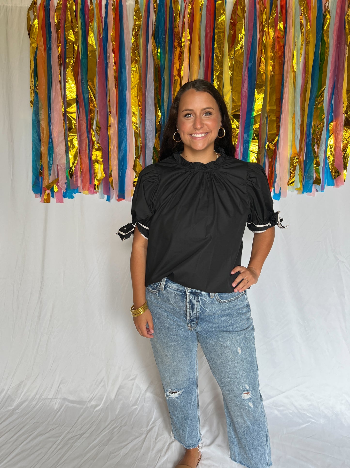 Yours Truly Bow Tie Blouse