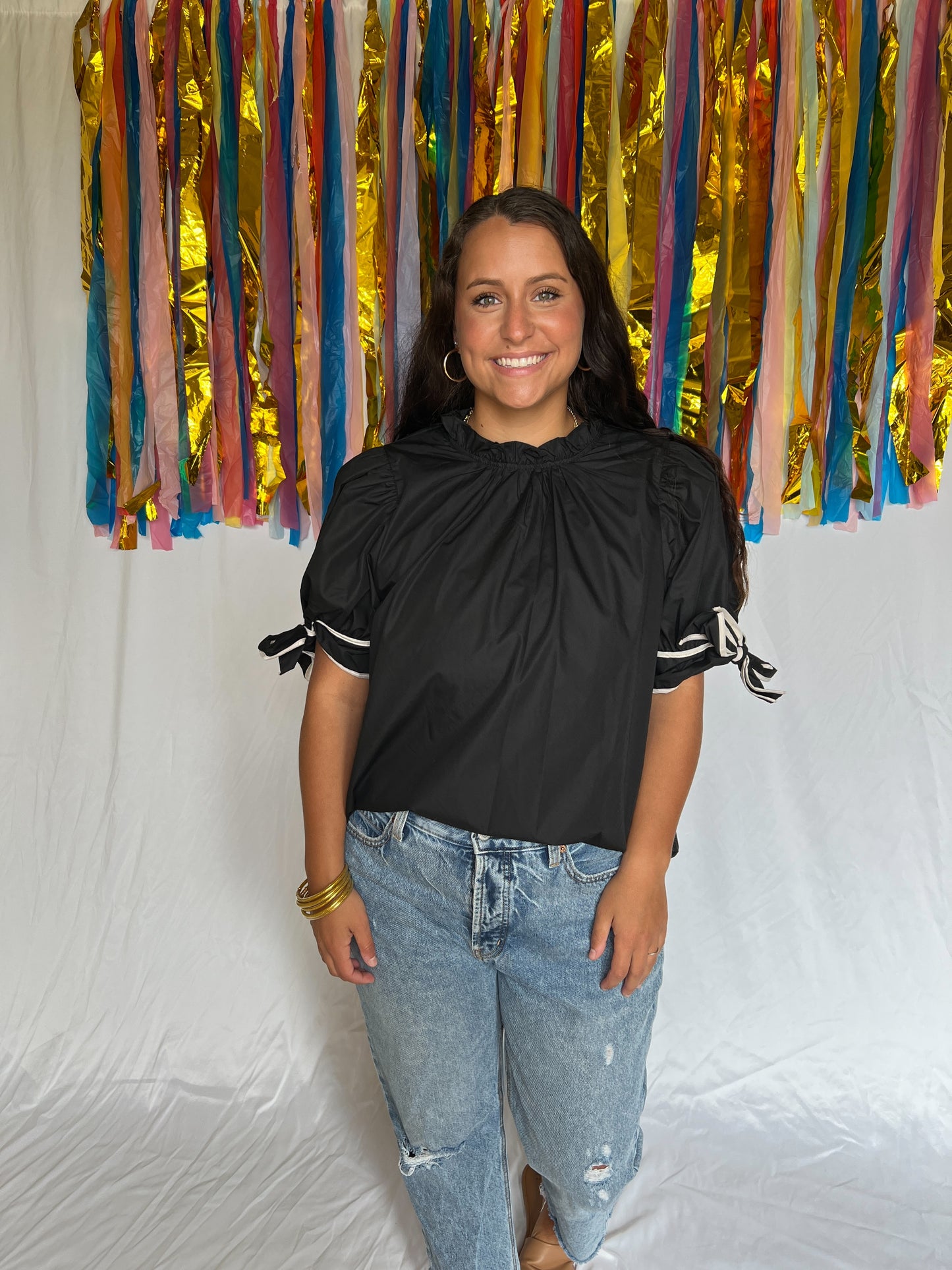 Yours Truly Bow Tie Blouse