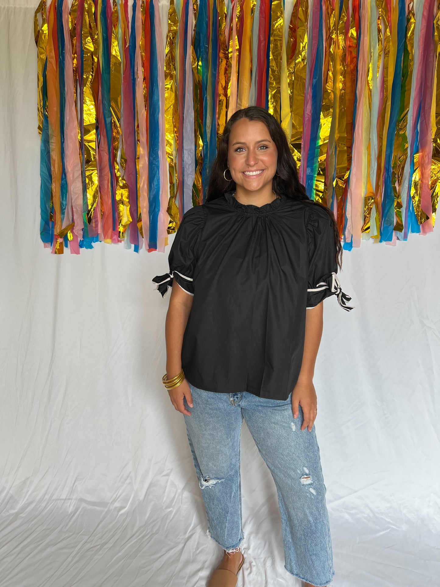 Yours Truly Bow Tie Blouse