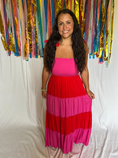 Color Block Maxi Dress