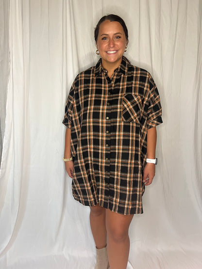 Fallin' For You Flannel Dress