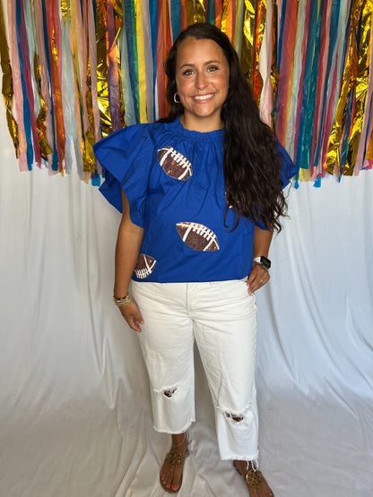 Game Day Football Sequin Top