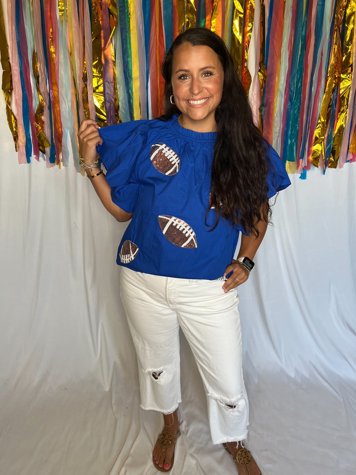 Game Day Football Sequin Top