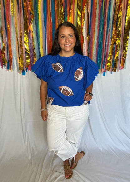 Game Day Football Sequin Top