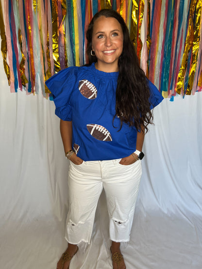 Game Day Football Sequin Top