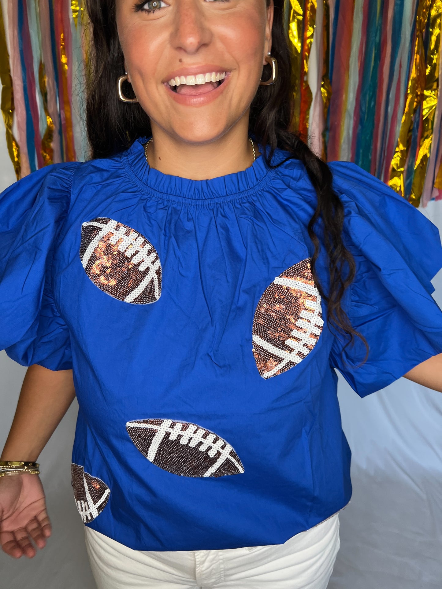 Game Day Football Sequin Top