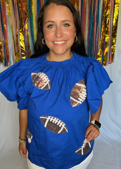 Game Day Football Sequin Top