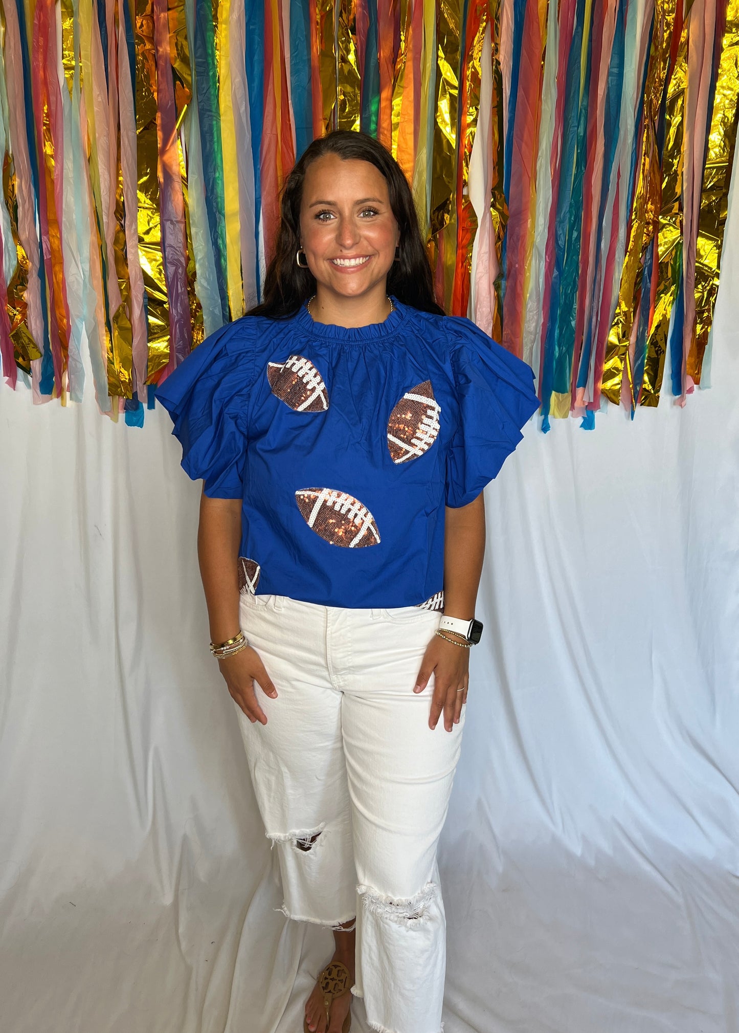 Game Day Football Sequin Top