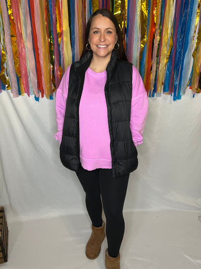 Magenta Basic Pullover