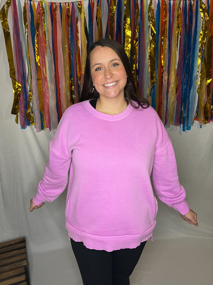 Magenta Basic Pullover