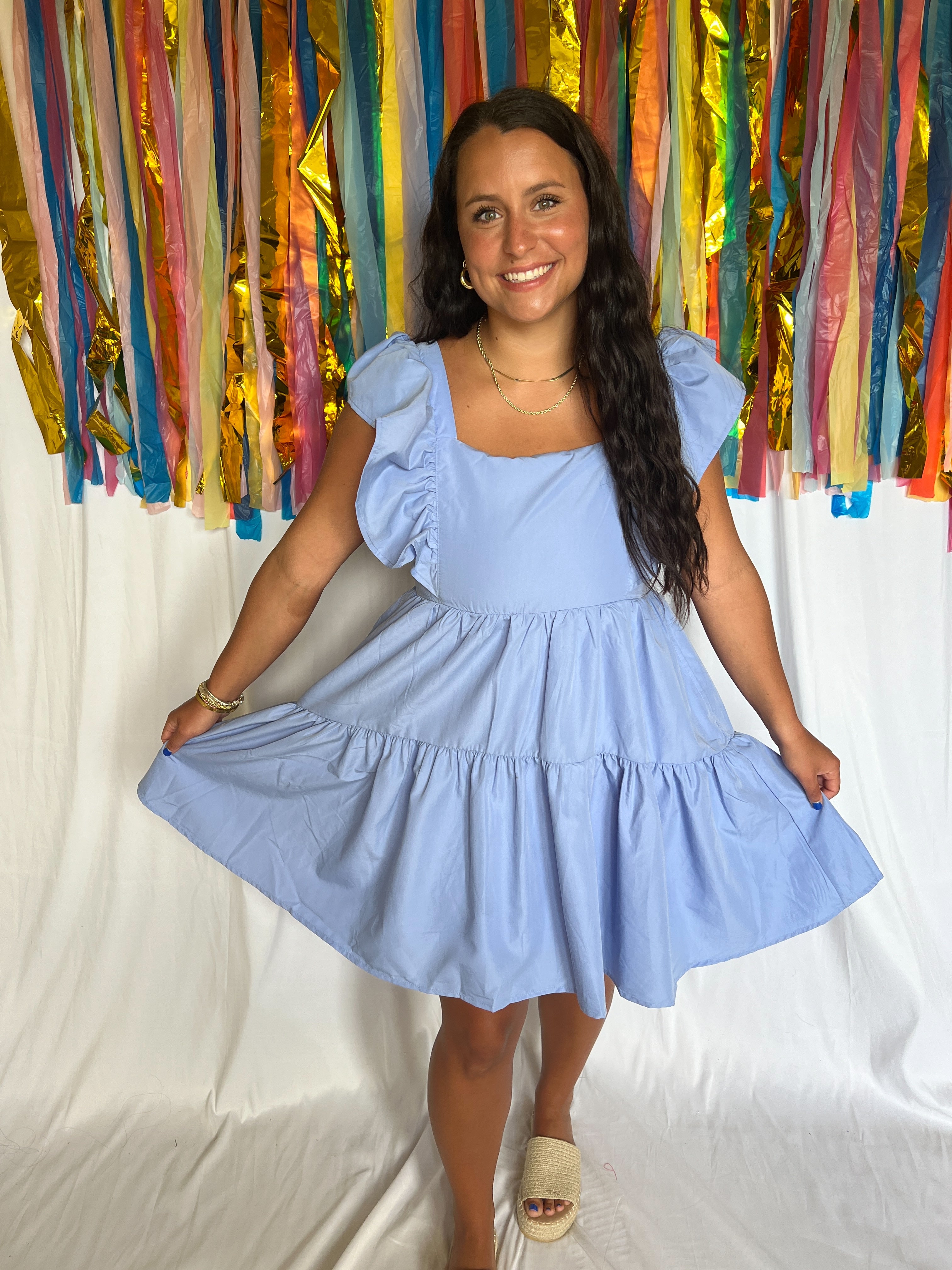 Blue baby doll dress online